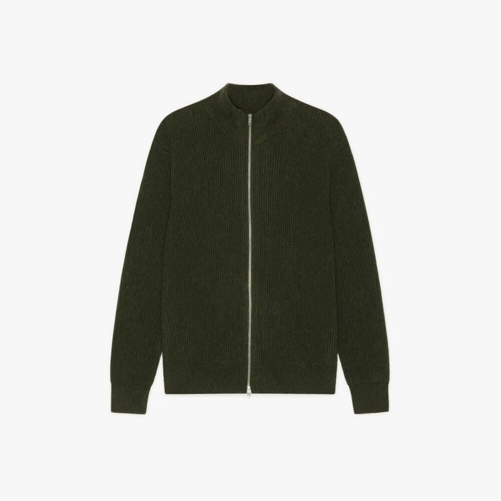 Les Deux Wool Rib Zipper Knit